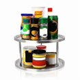 thumbnail image 3 of Stainless Steel 2-layer Rotating Seasoning Bottle Kitchen Storage Rack Organizer, 3 of 5
