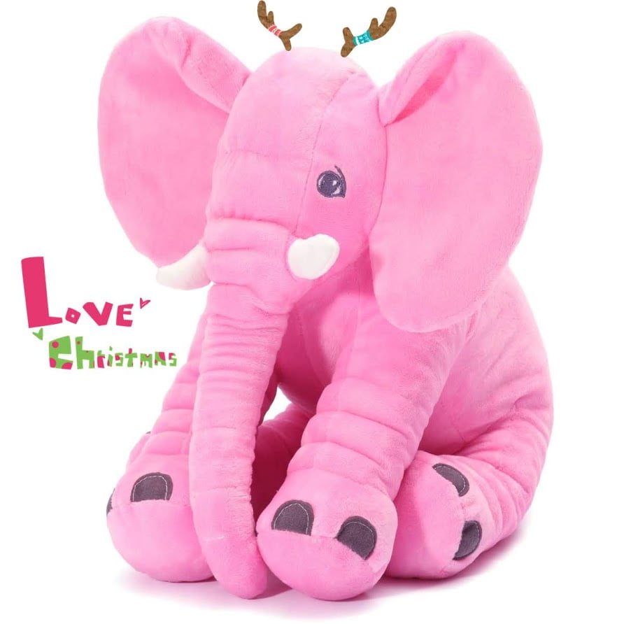 large pink elephant stuffed animal