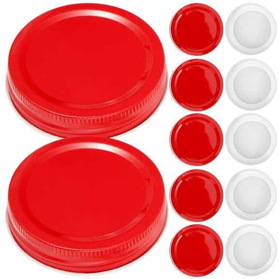 HOMEMAXS  12 Pcs Decorative Mason Jars Red Refrigerator with Lids