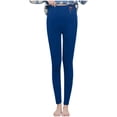 thumbnail image 3 of Jinhomg Women Winter Leggings Christmas Printed Fleece Lined Pants Soft Thermal High Waisted Pants Tummy Control Workout Yoga Leggings Blue,S, 3 of 7
