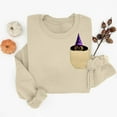 thumbnail image 4 of Womens Sweatshirts Halloween Printed Round Neck Long Sleeved Sweatshirts,Tops for Women Beige, 4 of 4