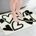 thumbnail image 2 of Unique Bargains Cute Heart Pattern Bath Rug Soft Non-Slip Bath Mat Absorbent Bath Carpet Beige 16" x 24", 2 of 6