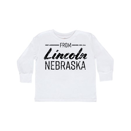 

Inktastic From Lincoln Nebraska in Black Distressed Text Gift Toddler Boy or Toddler Girl Long Sleeve T-Shirt