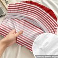 thumbnail image 4 of King Size Fitted Sheet Set - Red Vertical Striped 3 Piece Bedding Sets 16" Deep Pocket Fitted Sheet with 2 Pillowcases, Farmhouse Minimalist Abstract Lines Brushed Microfiber Hotel Luxury Bed Sheets, 4 of 9