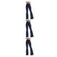 thumbnail image 2 of pitrice Women Wide Leg Jeans High Waist Flared Pants Solid Color Strap Spring Summer Hip-Lifting Ladies Trousers For Office Blue M 3Set, 2 of 6
