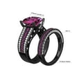 thumbnail image 2 of Matching Ring Couple Rings Black Gold Plated 1.5CT Purple CZ Women Wedding Ring Sets Female Ring, 2 of 7