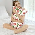 thumbnail image 3 of KLL Strawberries And Leaf Pattern Silk Pillowcase for Hair and Skin Standard Size 20"X 30" Soft Breathable Pillow Covers for Sleeping, 3 of 6