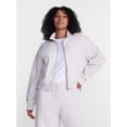 thumbnail image 2 of Athletic Works Women's Cropped Fleece Bomber Jacket with Long Sleeves, Sizes XS-XXL, 2 of 7