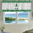 thumbnail image 3 of Happy St. Valances for Windows Patrick's Day Gnome Shamrock on Rustic Wooden Grain Rod Pocket Curtain Valance Window Treatment Short Curtains for Kitchen Living Room, 60"x18", 3 of 9