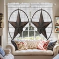 thumbnail image 4 of Swag Curtain Valances Western Texas Star Barn Swag Valances for Kitchen Windows Rustic Wood Grain Short Topper Curtains Valance Tier Pair for Kitchen Bedroom Living Room Bathroom 28"x36", 4 of 8