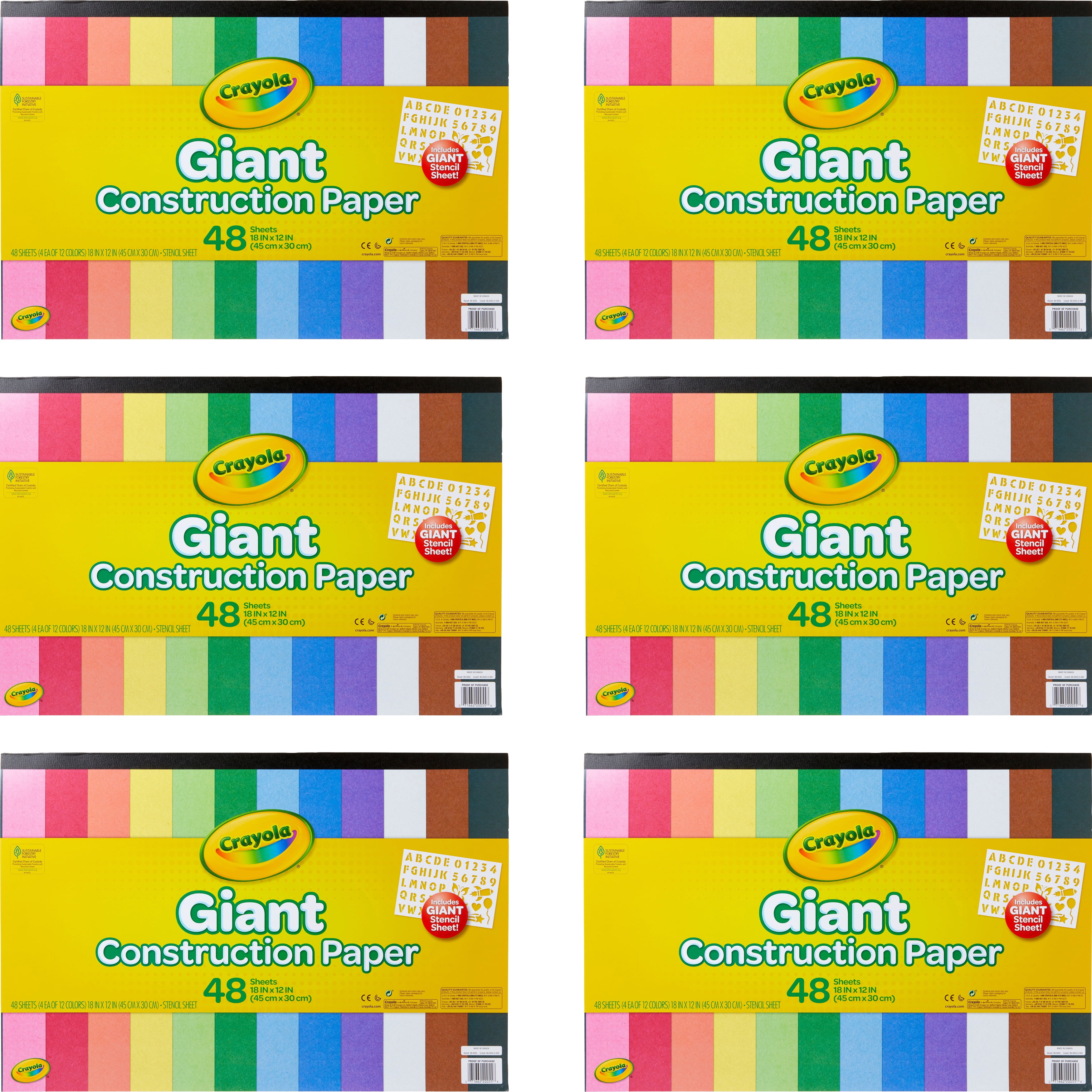 Crayola Giant Construction Paper Pad 18"X12" 48 Sheets W/Pencil