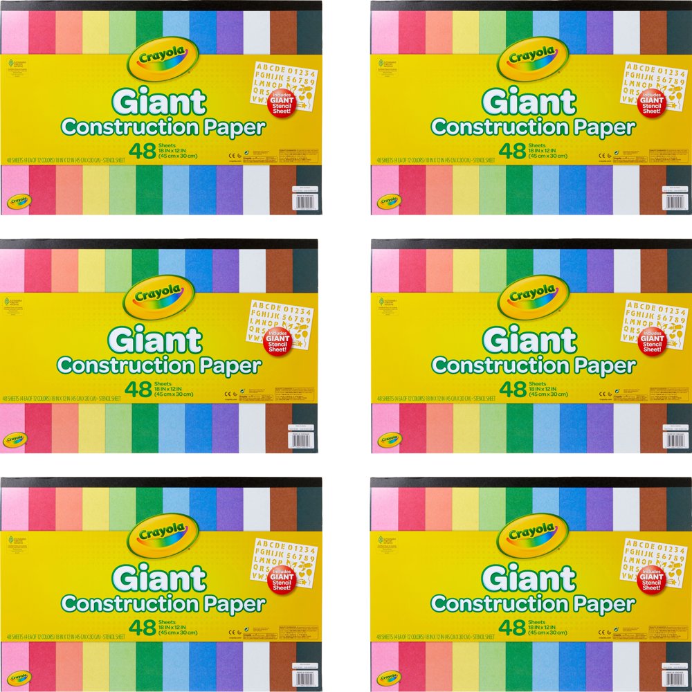 Crayola Giant Construction Paper Pad 18"X12" 48 Sheets W/Pencil