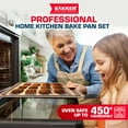 thumbnail image 7 of Bakken- Swiss 10-Piece Kitchen Baking Pan Set - Commercial Grade Carbon Steel Bakeware with Nonstick Coating, Stackable and Space-Saving Design, Oven Safe Tray (up to 450°F), Brown, 7 of 7