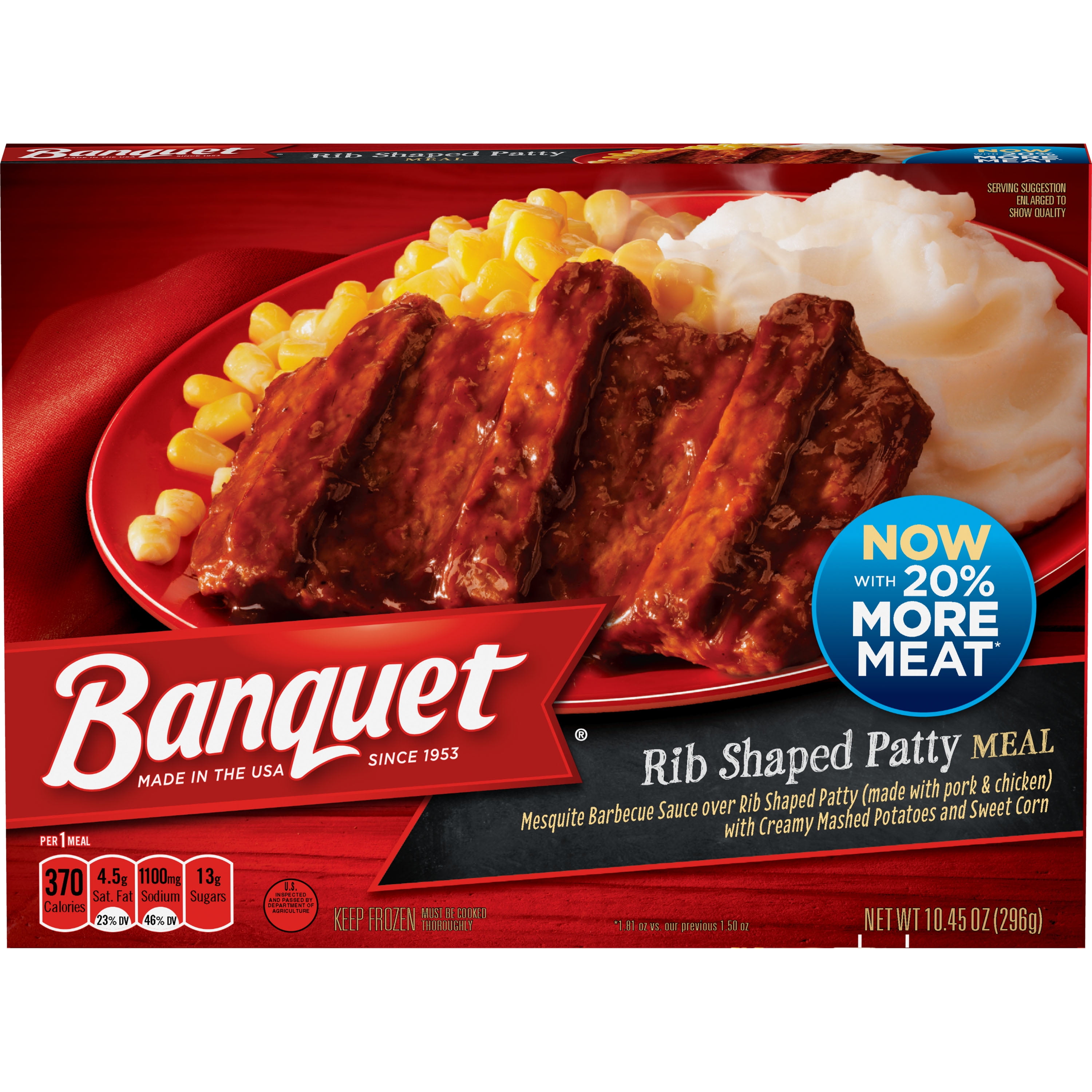 Banquet Classic Backyard BBQ Frozen Single Serve Meal 10.45 Ounce