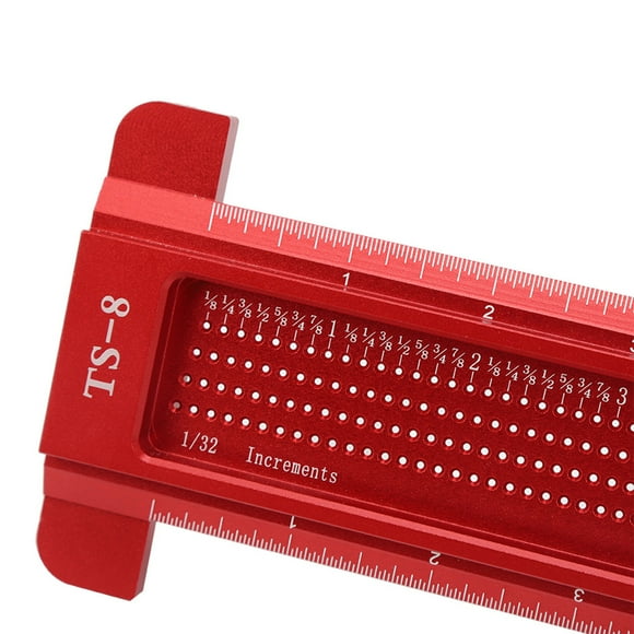 Woodworking Ruler T Type Square Ruler Woodworking Hole Ruler, Aluminum Tshaped Measuring Tool Mini Scriber for Hardware for CNC Accurate Machining