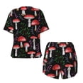 thumbnail image 6 of Wukai Red Mushrooms Women's Pajama Set,Short-Sleeve Top and Shorts with Elastic Waistband and Pockets for Loungewear, Yoga, and Casual Wear-Large, 6 of 8
