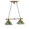 thumbnail image 1 of Meyda Tiffany 128216 30" L Reverse Painted Balsam Pine 2 Light Island Chandelier - Gold, 1 of 5