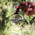 thumbnail image 2 of Pavilion Gift Company Red Camping People 4 Inch Iridescent Glass Ornament Striped Ribbon, 2 of 6