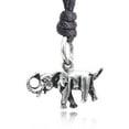 thumbnail image 1 of Cute Walking Elephant 92.5 Sterling Silver Necklace Pendant Jewelry With Cotton Cord, 1 of 1
