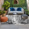 thumbnail image 2 of Grey Outdoor Rug for Patio/Deck/Porch, Non-Slip Large Area Rug 5 x 7 Ft, Modern Oil Painting Art Forest Indoor Outdoor Rugs Washable Area Rugs, Reversible Camping Rug Carpet Runner, 2 of 8