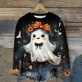 thumbnail image 6 of Yteetum Women's Halloween Sweatshirts Oversize Fleece Cute Ghost Graphic Print Crewneck Pullover Sweatshirts Tops Womens Casual Round Neck Loose Sports Long Sleeve Hoodless Sweatshirts Fall Clothes, 6 of 9