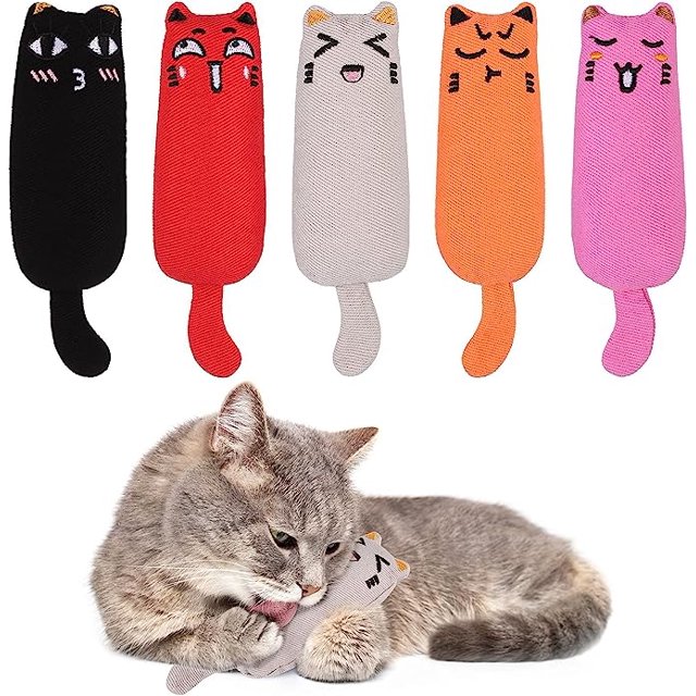 5 piezas de juguete para morder para gatos, juguete para morder para gatos, juguete para limpiar mordeduras JM