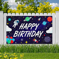 thumbnail image 7 of Outer Space Themed Happy Birthday Banner Astronaut Planets Rocket Balloons Background Party Supplies Birthday Decoration Photography Props Decorations, 7 of 7