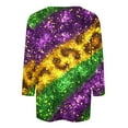 thumbnail image 4 of YUGYXL Deals Women's Mardi Gras 3/4 Length Sleeve Shirts Novelty Tie Dye Loose Comfy Tshirts Ladies Crew Neck Tunic Fit Tees Celebration Carnival Party Tops Clearance Sales, 4 of 5