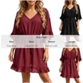 thumbnail image 3 of Neewe Women's Swimsuit Coverup Short Sleeve Bathing Suit Cover Up V Neck Beach Cover Up Dress Vacation Outfits 2026, 3 of 7