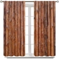 thumbnail image 7 of Rustic Wooden Kitchen Curtain, Vintage Old Brown Wood Countryside Theme Room Darkening Window Curtain Drapes for Living Room, Bedroom, Kitchen, W84xL84in, 7 of 7