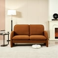 thumbnail image 5 of Comfortable 59" With Upholstery - Solid Wood Frame, Foam Cushions, For Bedroom & Living Room, Orange In Filled Office Space,, 5 of 6