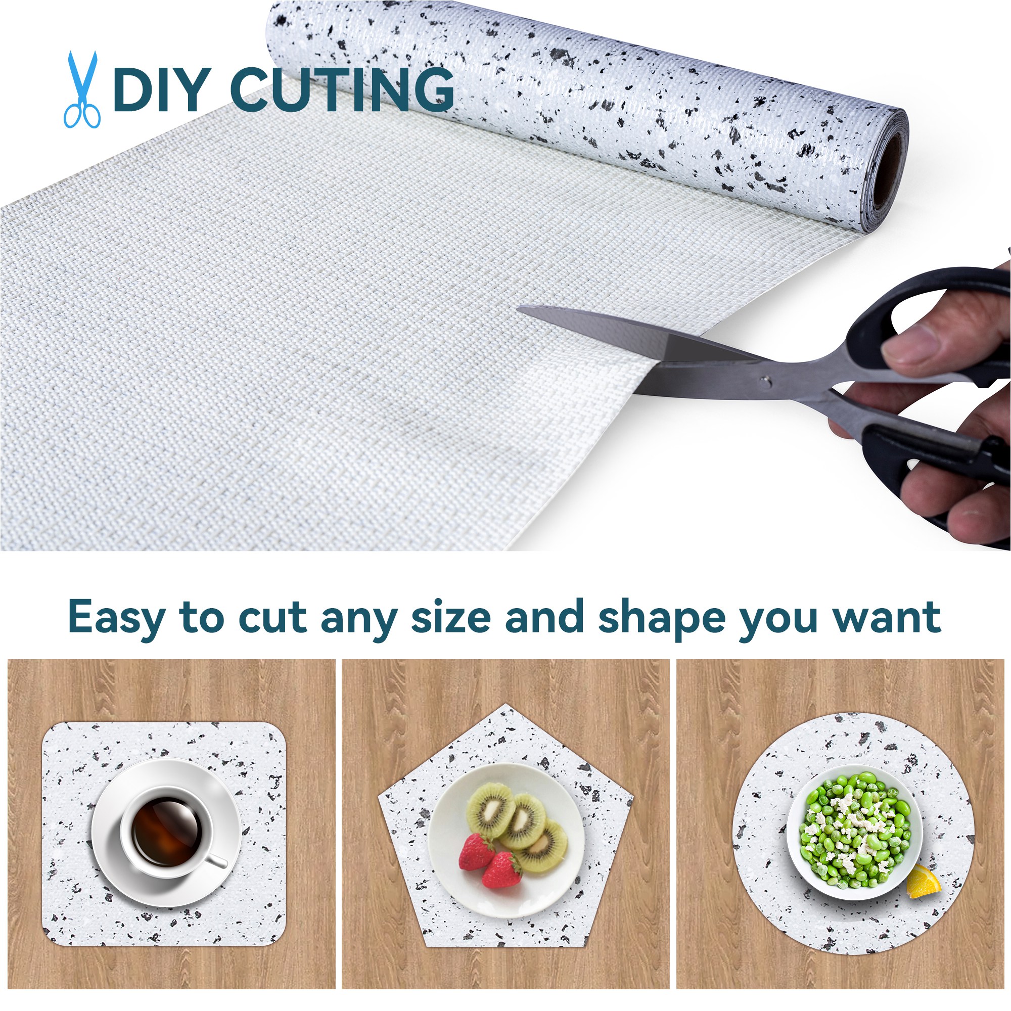 RAY STAR White Shelf Cabinet Liner, 18inx4FT Drawer Liners Non-Adhesive Non Slip Shelving Liner for Kitchen Cabinets