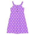 thumbnail image 4 of TGSLY Girls Summer Dresses Cute Sleeveless Spaghetti Strappy Polka Dot/Striped Printed Button Decor A-Linen Beach Sundress Teens Loose Flowy Princess Midi Dress A-Purple 7-8 Years, 4 of 8