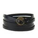 thumbnail image 2 of Pulsera de múltiples capas de moda Hugo Five Laps cuero Negro, 2 of 5