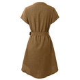 thumbnail image 5 of Robe Décontractée Unie à Manches Courtes Col en V pour Femmes - Coupe Ample pour Usage Quotidien, 5 of 5