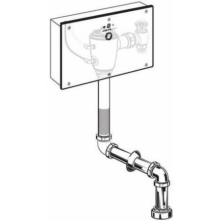 American Standard 6067.363.007 Selectronic Concealed 1.6 GPF Plug-in AC Powered Toilet Flush Valves with Wall Box for Top Spud Bowls, Rough Brass