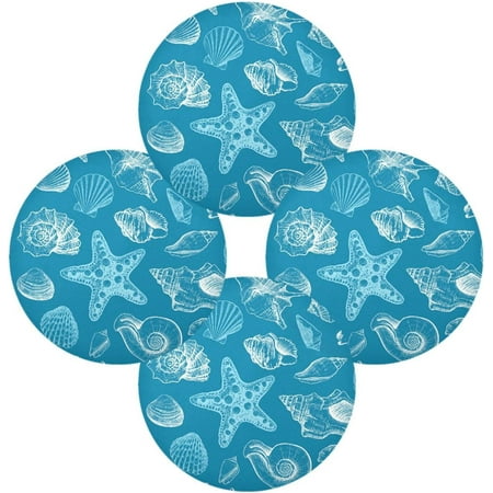 

Coolnut Seashells Round Placemats Set of 4 Non-Slip Heat Resistant Washable Table Mats for Kitchen Dining Table Decoration 15.4 Inch