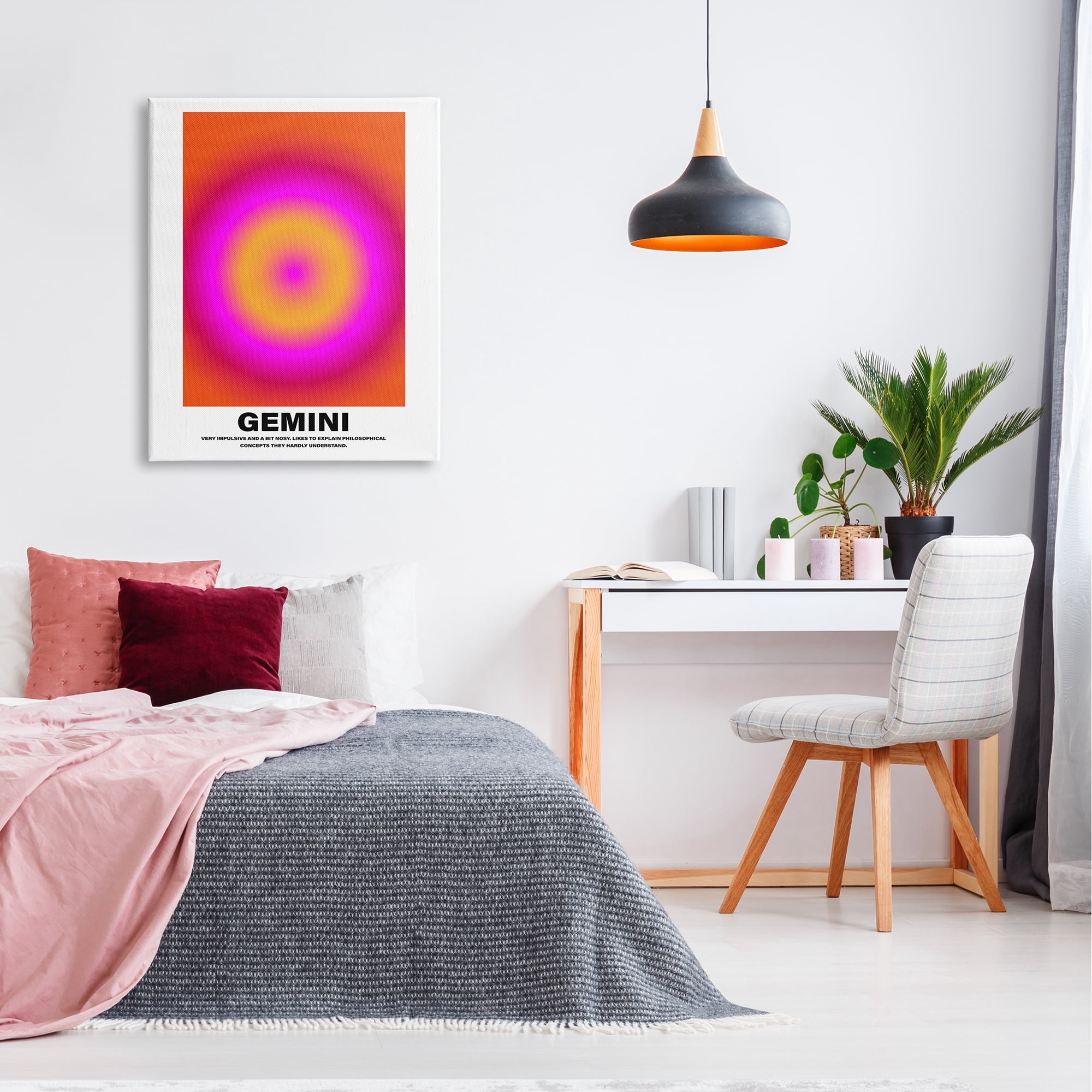 Stupell Industries Funny Gemini Astrology Abstract Painting Gallery Wrapped Canvas Art Print Wall Art, 30 x 40