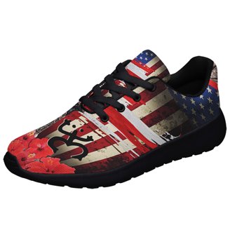 Sonzj-II Filipino American Flag Shoes Sneakers for Women Men Black Size 11, Adult Unisex