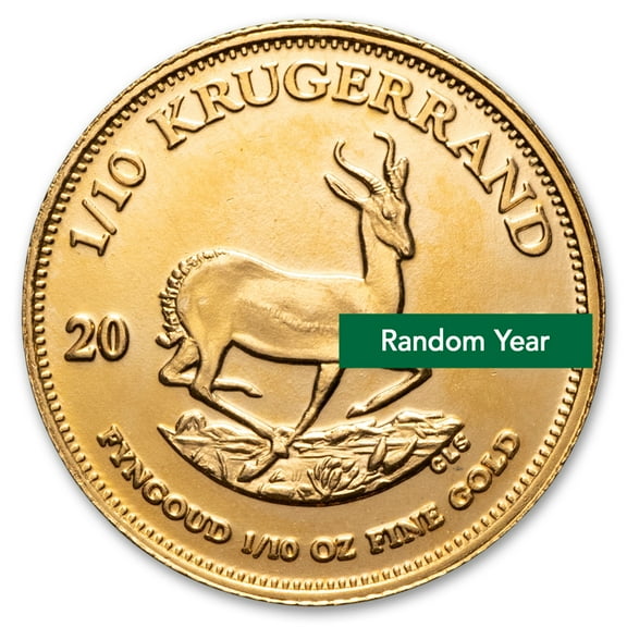 1/10 oz South African Gold Krugerrand Coin BU - Random Year