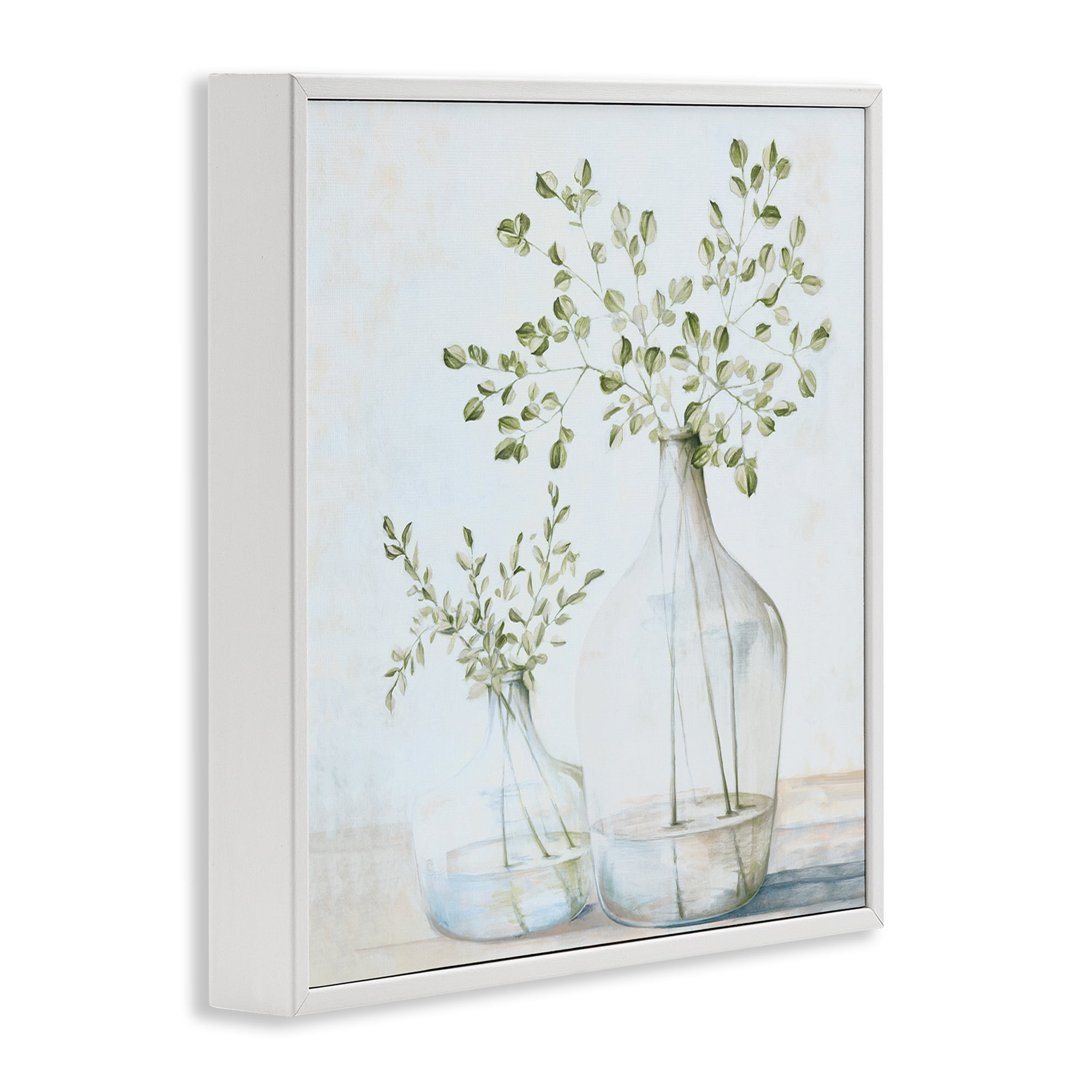 Stupell Industries Charming Vase Still Life Botanical & Floral Painting White Framed Art Print Wall Art, 24 x 24