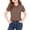 Brown, variant on YunPes Girls Peter Pan Collar Blouse Short Sleeve Shirts Kids Solid Color Casual Tee Tops Teen Girls T-Shirt School Summer Shirts