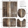 thumbnail image 5 of ZHANZZK Burnt Brown Grey 4 Piece Bathroom Set Shower Curtain Bath Rug Contour Mat and Toilet Lid Cover, 5 of 8