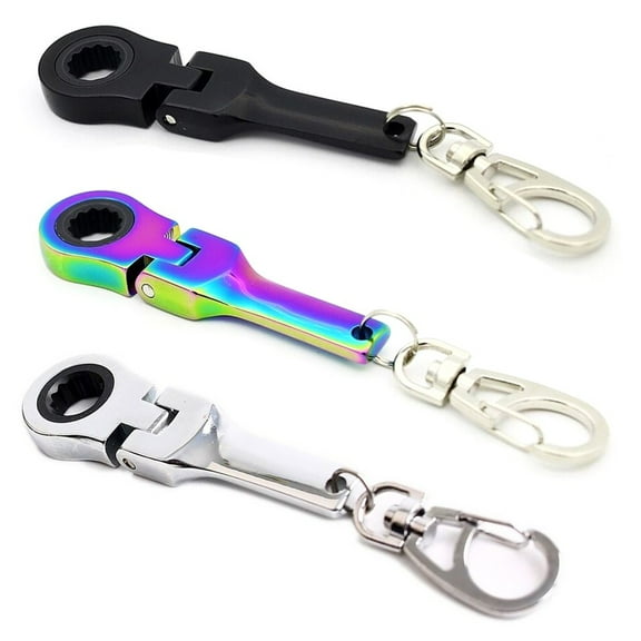 Durable Key Chain Keyring Ratchet Wrench 10Mm Accessory Key Chain Ring Neochrome Fangkenuo