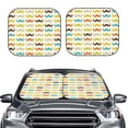 thumbnail image 2 of Xecao Colorful Mustache for Foldable Car Sun Shades (2-Pack) offer sun protection with an easy-fold design for convenient windshield shading., 2 of 7