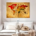 thumbnail image 2 of Elephant Stock Old Compass World Map Wall Art - Horizontal Canvas Wall Art - Living Room Wall Decor - Map Canvas - Orange And Yellow Decor - 51" x 34", 2 of 8