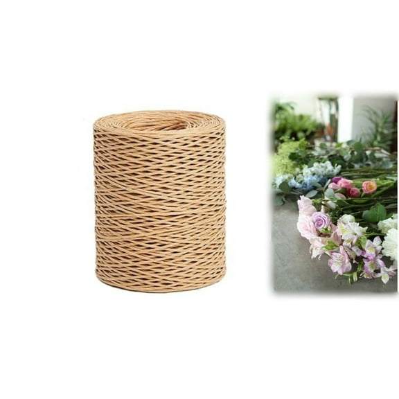 1Roll Paper Covered Bind Wire,164FT Rustic Paper Wrapped Wire for Flower Bouquets,QZS Rustic Vine Wrapping Supplies for Floral Bouquets