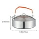 thumbnail image 3 of Hervidor de acero inoxidable para camping (1 unidad) olla para hervir agua al aire libre (8 x 8 x 15 cm) calentador de agua seguro de grado alimenticio para café y té en caso de, 3 of 9