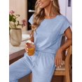 thumbnail image 3 of Ekouaer Womens Pajama Sets Cap Sleeve Sleepwear Tops and Long Pants Comfy Pjs 2 Piece Lounge Set with Pockets -, 3 of 6