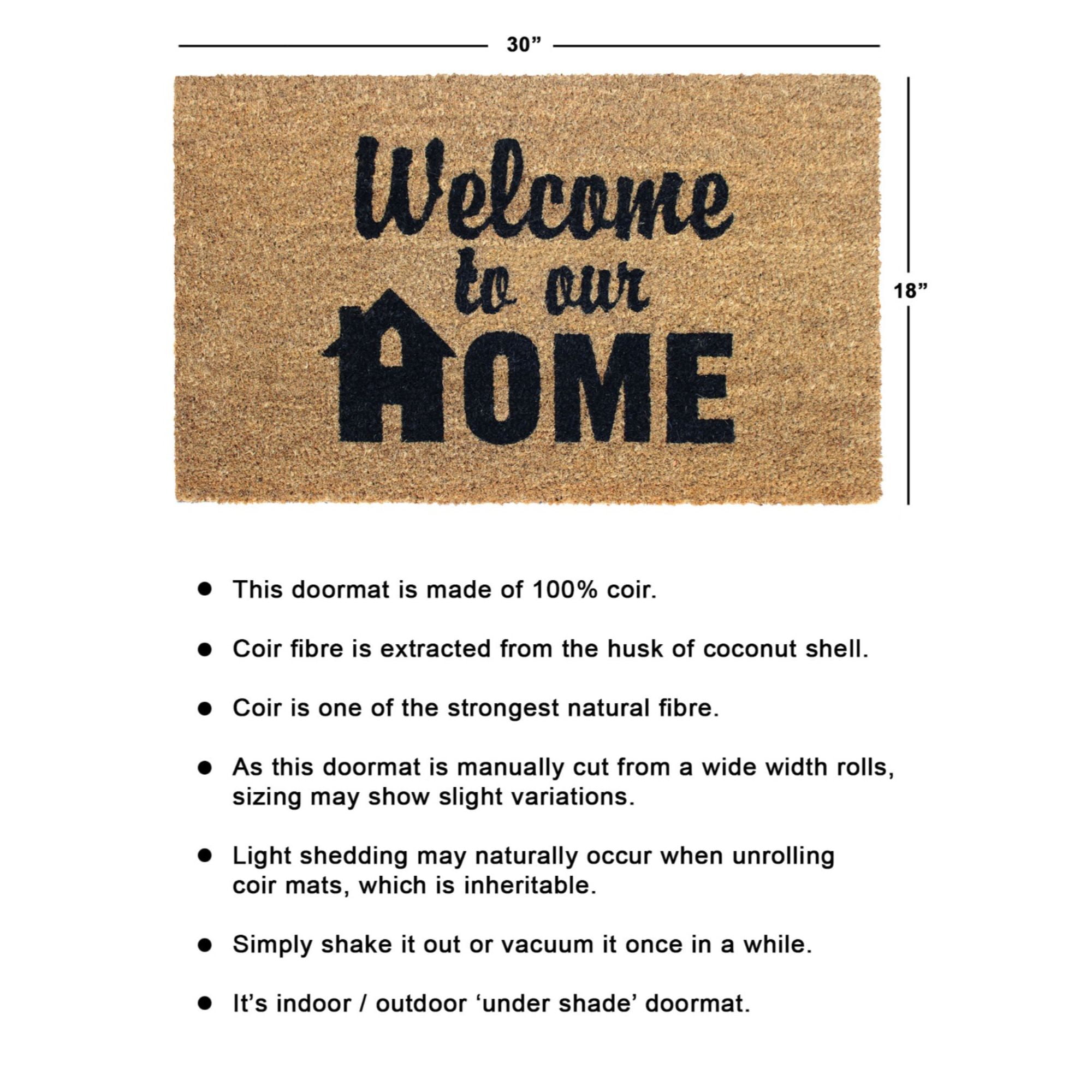 Rugsmith Black Machine Tufted Welcome To Our Home Doormat, 18" x 30"